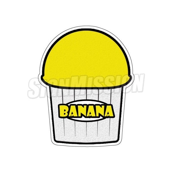 BANANA FLAVOR Italian Ice Decal shaved ice cart trailer stand sticker, D-DC-24-Banana Flavor